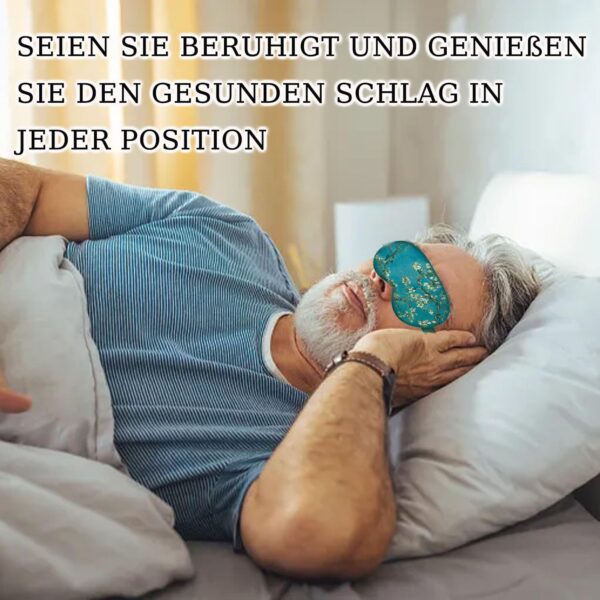 Verstellbare Augenmaske für Frauen,Schlafmaske,mit verstellbaren Bändern, bequeme und super weiche Augenmaske ultimative Schlafhilfe,Grün-Blumig,Augen-Schlafschutz,blockiert Licht, für Yoga-Reisen – Bild 5