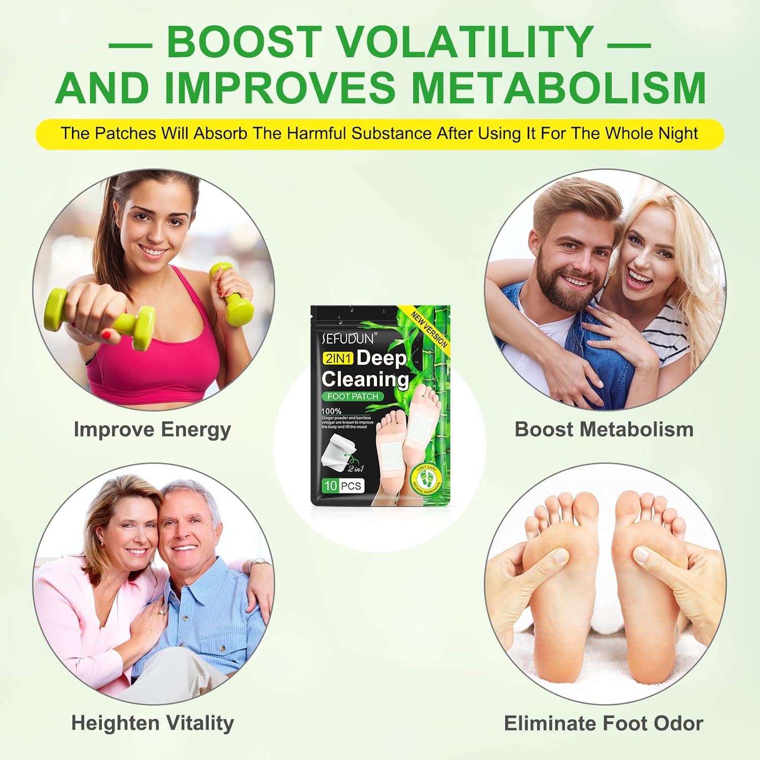 Fußschutz-Pflaster, tief reinigende, effektive Fußpolster, alle natürlichen Inhaltsstoffe für besseren Schlaf und Anti-Stress-Abbau, Ermüdung, steigert die Energie für die Fußpflege – 20 Pads – Bild 4
