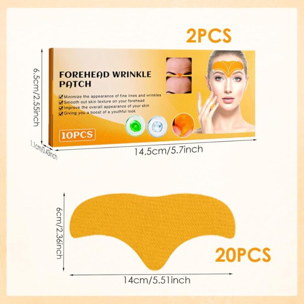 20 Stück Anti Falten Stirn Pad, Anti Aging Gesichts Anti-Falten-Patches, Forehead Wrinkle Pflaster, Stirnpflaster für Falten zur Glättung Feiner Linien Und Fältchen Sowie – Bild 2
