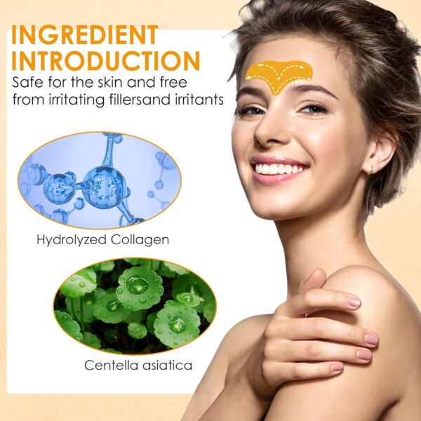 20 Stück Anti Falten Stirn Pad, Anti Aging Gesichts Anti-Falten-Patches, Forehead Wrinkle Pflaster, Stirnpflaster für Falten zur Glättung Feiner Linien Und Fältchen Sowie – Bild 3