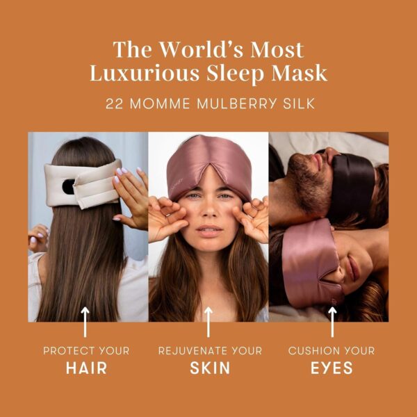 DROWSY Silk Schlafmaske. Ein gepolsterter Seidenkokon, der sich an das Gesicht anschmiegt und für luxuriösen Schlaf in völliger Dunkelheit sorgt. (Pumpkin Spice) – Bild 5