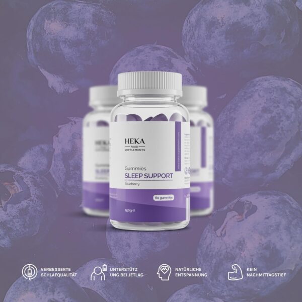 Melatonin Gummies - 100% Vegan - Melatonin Hochdosiert - Einschlafhilfe Erwachsene - 60 Stück - Melatonin-Spray-Alternative - Sleep Supplement - Besserer Schlaf - Zuckerfrei - Ohne Gluten und Laktose – Bild 5