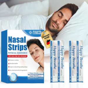 50 Stück Nasenpflaster Schnarchen, Schnarchstopper Pflaster, Nasenstrips Anti-Schnarch-Pflaster, für Schlafen und Sport, Verbesserung der Atmung