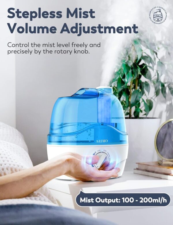 Luftbefeuchter, 2.2L Luftbefeuchter Schlafzimmer mit 360°Drehbare Düse, 28dB Leise, Auto Abschaltung und bis zu 24 Stunden, Leicht zu Reinigender, Humidifier für für ein Zimmer, Kinderzimmer Pflanzen – Bild 2