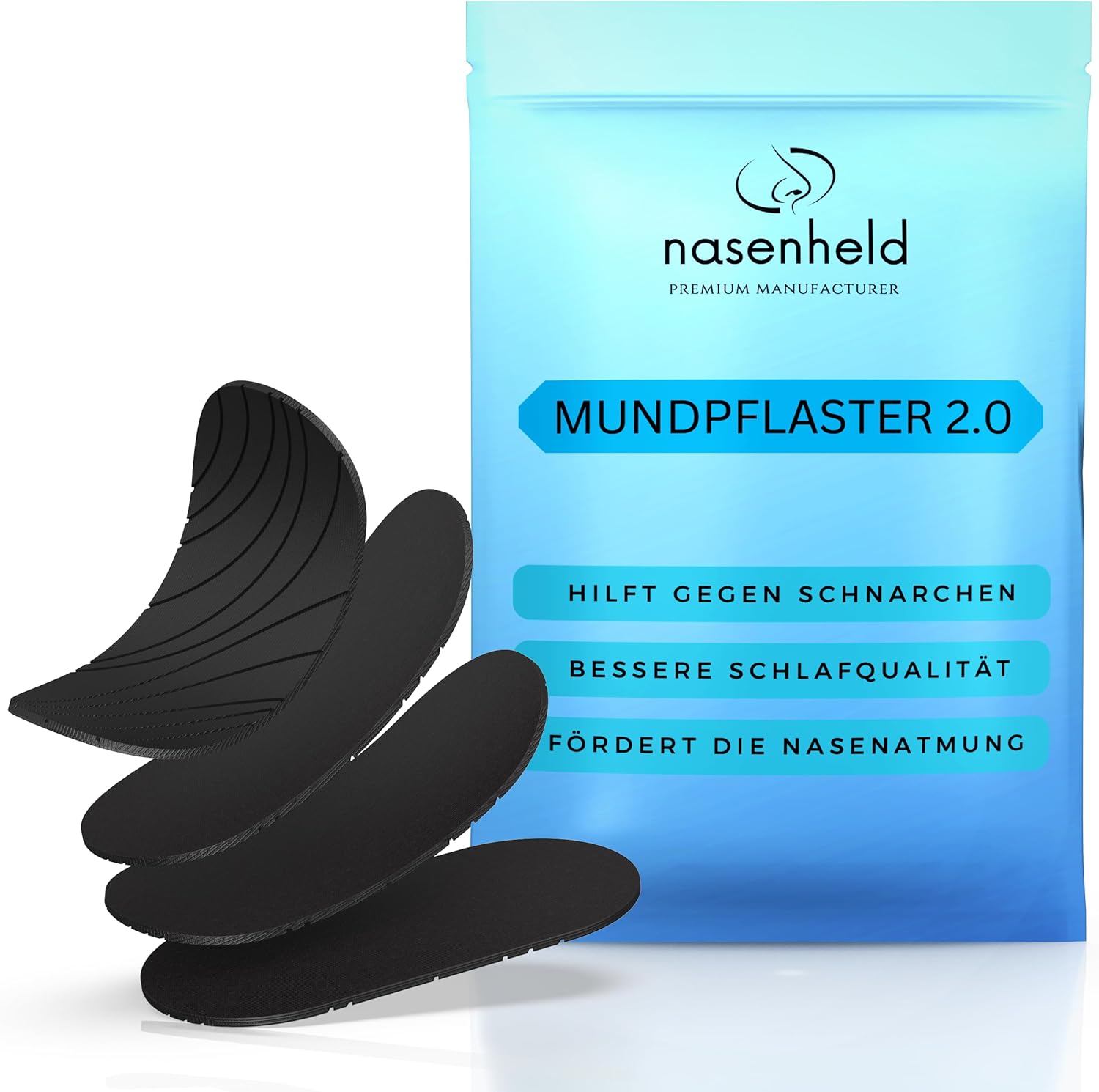 NASENHELD© Mundpflaster Schlafen 35er-Set - NEUHEIT 2024 - Mouth Tape for Sleeping Mund Tape gegen Schnarchen Stopper Mundtape Schlaf Schnarchstopper Schlafpflaster Schnarchpflaster Mundkleber Nachts