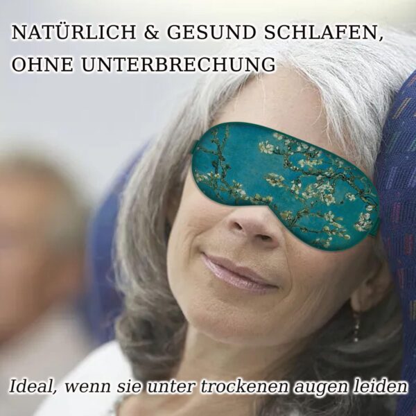 Verstellbare Augenmaske für Frauen,Schlafmaske,mit verstellbaren Bändern, bequeme und super weiche Augenmaske ultimative Schlafhilfe,Grün-Blumig,Augen-Schlafschutz,blockiert Licht, für Yoga-Reisen – Bild 6