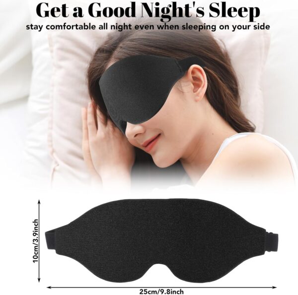 Schlafmaske für Herren Frauen, 3D Weiche Augenmaske Seitenschläfer Lichtblockierend 2024 Weich und Atmungsaktiv Memory Foam Schlafbrille mit Verstellbarem für Nickerchen Reisen – Bild 6