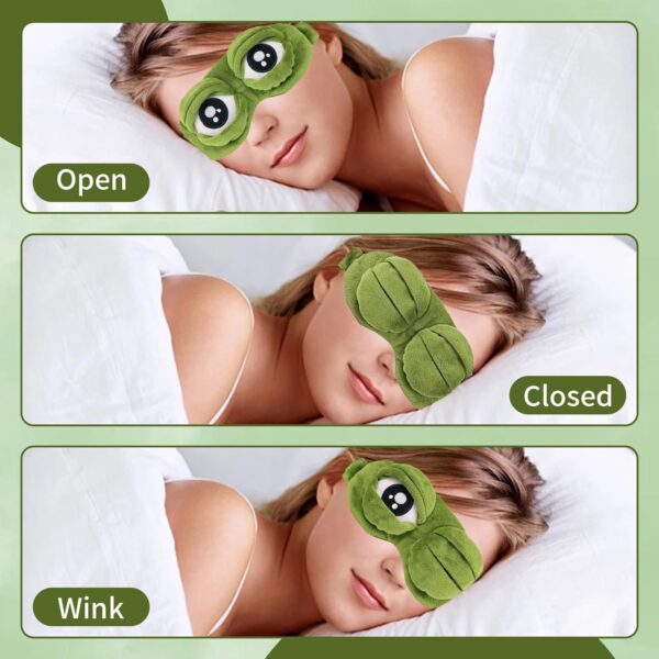 Thoquene Lustige Schlafmaske Frosch 3d Flusen, Schlafmasken Lustig Erwachsene – Bild 4