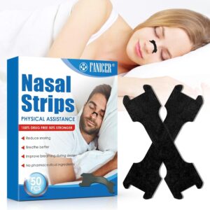 50 Stück Nasenpflaster Schnarchen, Nasenpflaster Besser Atmen, Anti Schnarch Nasenstrips, Nasenpflaster Sport, Anti Schnarch Pflaster Schnarchpflaster, Schnarchstopper, Nasal Strips für Schlaf