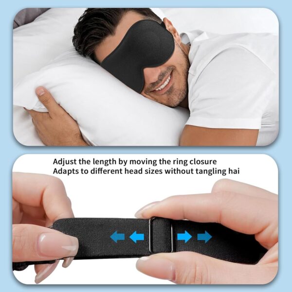 TOOINKCV Augenmaske Schlafmaske für Seitenschläfer, 3D Schlafmaske Seitenschläfer Atmungsaktiv, 3D Vertiefte Augenhöhlen Schlafbrille, verstellbare Weiche Sleeping Mask – Bild 5
