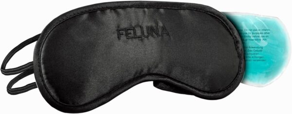 Schlafmaske mit Kühlkissen Schlaf Augenmaske Nachtmaske Schlafbrille mit verstellbarem Gummiband und Seiden-Touch Kühlpad hilft bei Migräne, Kopfschmerzen & Allergien – Bild 2