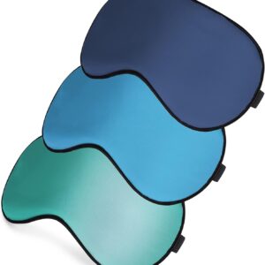 Schlafmaske, superweiche Augenmasken mit verstellbarem Riemen, leichte, bequeme Augenbinde, perfekte Lichtblockierung für Männer und Frauen (Netzrot Grün、Dunkelgrün、Marineblau)
