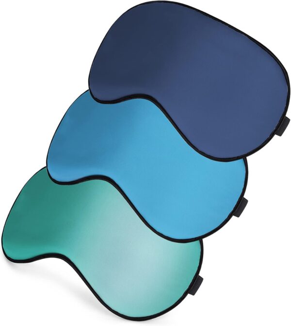 Schlafmaske, superweiche Augenmasken mit verstellbarem Riemen, leichte, bequeme Augenbinde, perfekte Lichtblockierung für Männer und Frauen (Netzrot Grün、Dunkelgrün、Marineblau)
