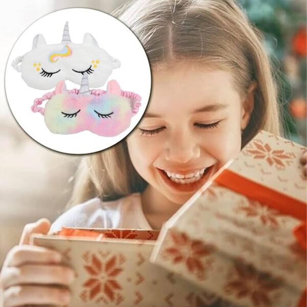 Dinghaole 2 Stück Schlafmaske Kinder Mädchen, Kinder-Augenmaske, Schlafmasken Einhorn, Schlafmasken Set für Kinder, Jungen, Mädchen, zum Schlafen, Mittagspause, Reisen, Pyjama-Party – Bild 7
