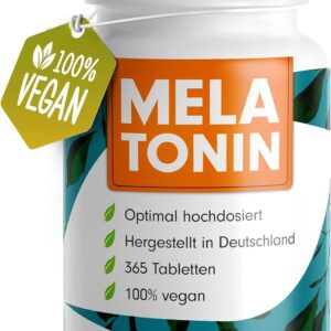 Melatonin 365 Tabletten (24 Monate) - 0,5 mg bioaktives Melatonin pro Tag (1/2 Tablette) - Optimal hochdosiert - Laborgeprüft - Ohne unerwünschte Zusatzstoff - Made in Germany - 100% vegan