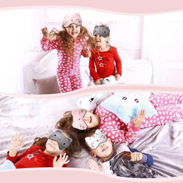 Schlafmaske für Kinder, 3 Stück, Niedliche Tier-Schlafaugenmaske, Plüsch-Gesichtsmaske, Reise-Schlafaugenmaske, Schlafhilfe, verstellbare Augenmaske, dehnbar, weich und bequem, Schlafaugenmaske – Bild 7