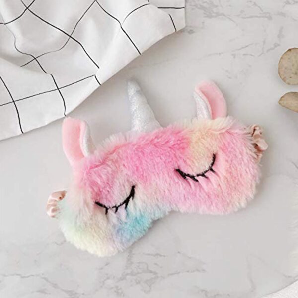 Schneespitze 2 Stück Cartoon Premium Schlafmaske,Einhorn Schlafmaske,Rainbow Unicorn Schlafmasken,Frosch Augenmaske Blackout Brille,Plüsch Schlafmaske Schlafmasken für Erwachsene, Kinder – Bild 4