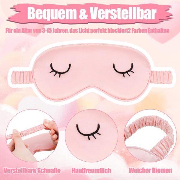 Umorismo 2 Stücke Schlafmaske Kinder Augenmaske Schlafmaske Seide Schlafbrille Damen Bequem Schlafmaske Frauen Herren Weiche Licht Blockierende Nachtmaske Mit Aufbewahrungstasche(S) – Bild 2