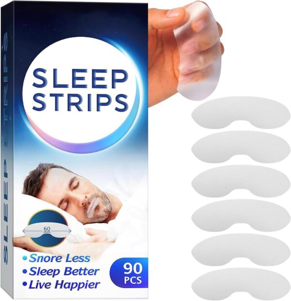 Mouth Tape for Sleeping,Mundpflaster Gegen Schnarchen,90PCS Anti Schnarch Pflaster und Schnarchpflaster Sleep Tap,Mundkleber Schnarchstopper,Mund Tape Schlaf für Besser Schlafen und Atmen – Bild 9
