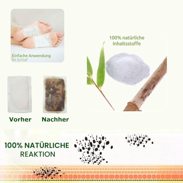 Instinktive-Oase® Bambuspflaster Foot Patches Vitalpflaster (50 Stück) | Fuß Pads Wellnesspflaster aus 100% natürlichen Inhaltsstoffen | Großartige Fusspflege | Entspannen Sie Ihre Müden Füße – Bild 6