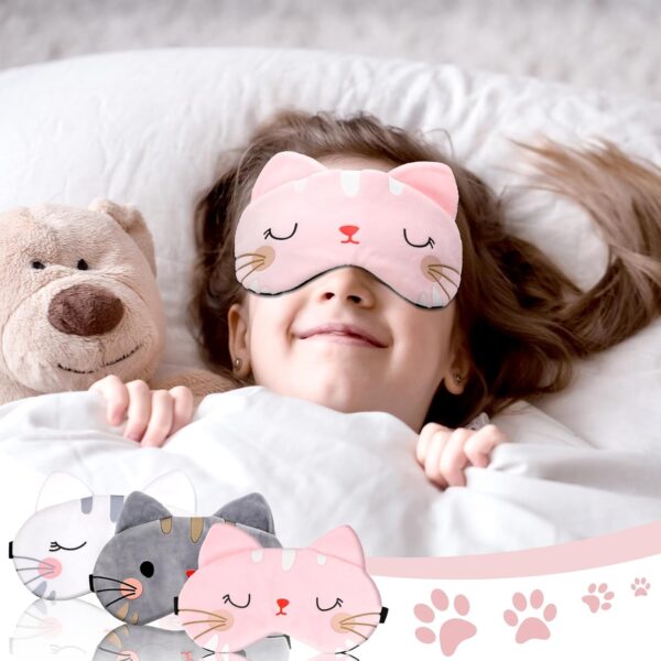 Schlafmaske für Kinder, 3 Stück, Niedliche Tier-Schlafaugenmaske, Plüsch-Gesichtsmaske, Reise-Schlafaugenmaske, Schlafhilfe, verstellbare Augenmaske, dehnbar, weich und bequem, Schlafaugenmaske – Bild 5