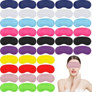 Kinmsito 100 Stück Schlafmaske,Augenmaske Schlafmasken,Weiche Schlafmaske,Lichtblockierende Augenbinde Schlafen mit Verstellbarem Riemen,Augenabdeckung für Damen Herren Schlaf Reise(10 Farben)