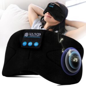Schlafmaske, Seitenschläfer, Schlafmaske mit Kopfhörer Bluetooth, 100% Lichtundurchlässige Augenmaske für Reisen, Nickerchen, Yoga, Meditation für Frauen Herren