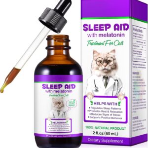 Melatonin für Katzen, Katzenschlafhilfe, Katze Melatonin fördert Entspannung & Tiefschlaf, Angst- & Stressabbau, geeignet für kleine bis große alle Katzen