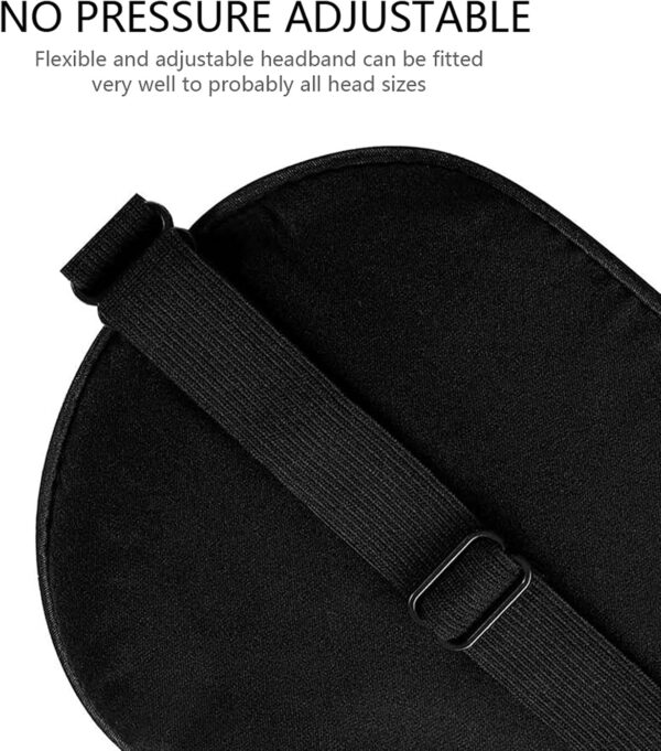 Schlafmaske Seide Augenmaske, 2 Pack 100% Hautfreundlich Seide Schlafmaske Frauen und Herren mit Verstellbarem Gummiband und Ohrstöpseln, Nachtmaske Ideal für Schlaf zu Hause und Auf Reisen – Bild 3