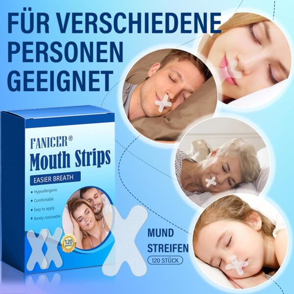 120 Stück Mouth Tape for Sleeping,Mundpflaster gegen Schnarchen,Anti Schnarch Mund Tape,Schnarchpflaster Hilft Gegen Schnarchen Sleep Tape, für Schnarchen Verhindern Besser Schlafen Und Atmen – Bild 3