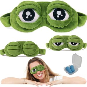 SwirlColor Schlafmaske Augenbinde Augenklappe Kreative Cartoon Frosch Augenmaske Augenabdeckung Flaum Cute Augenmaske (1)