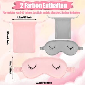Umorismo 2 Stücke Schlafmaske Kinder Augenmaske Schlafmaske Seide Schlafbrille Damen Bequem Schlafmaske Frauen Herren Weiche Licht Blockierende Nachtmaske Mit Aufbewahrungstasche(S)