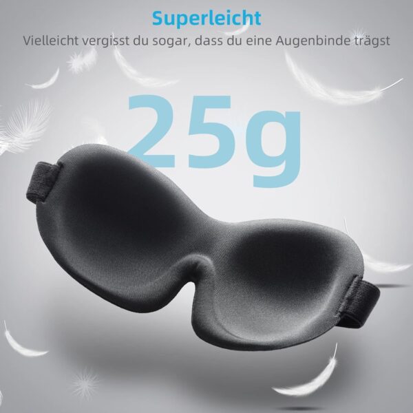 Schlafmaske für Männer & Frauen, Trilancer 3D Schlafbrille Nachtmaske, Memory Schaum Augenabdeckung，Absolute Dunkelheit Augenmaske mit Ohrstöpseln – Bild 3