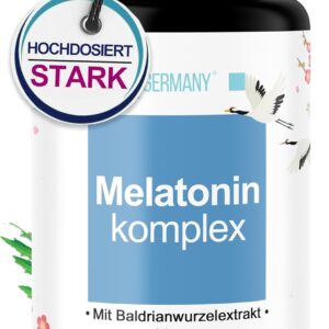 MBMGermany® Melatonin Schlaftabletten hochdosiert [SOFORT EFFEKT] mit Baldrianwurzel-Extrakt + Laborgeprüft in Deutschland