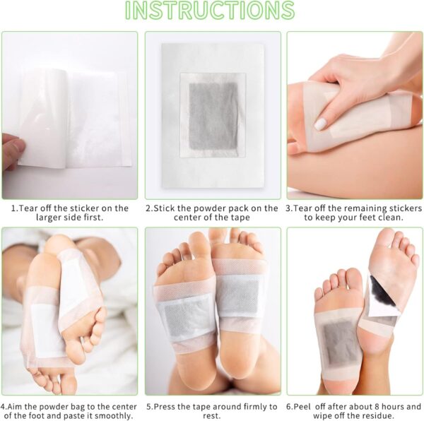 20 Stück Entgiftungspflaster Füße,Detox Fußpflaster Entgiftung,Entgiftungspflaster Füße Original,Deep Cleansing Foot Pads,für Stressabbau & Tiefschlaf 100% natürliche Fußpads (Wermutgras) – Bild 7