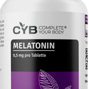CYB | Melatonin Tabletten – 600 Tabletten – 0,5mg pro Tablette – Melatonin Hochdosiert – Langfristige Melatonin-Versorgung – Vegan – Laborgeprüft