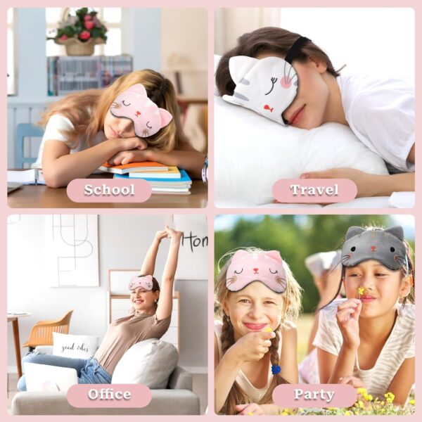 Schlafmaske für Kinder, 3 Stück, Niedliche Tier-Schlafaugenmaske, Plüsch-Gesichtsmaske, Reise-Schlafaugenmaske, Schlafhilfe, verstellbare Augenmaske, dehnbar, weich und bequem, Schlafaugenmaske – Bild 3