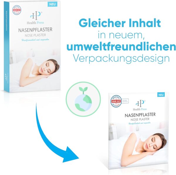 Health Press® Nasenpflaster – 50 Transparente Nasenstrips – Anti Schnarch Pflaster für einfacheres Atmen bei Schlaf & Sport – Schlafnasenstreifen für bessere Atmung – Schnarchstopper – Nasal Strips – Bild 7