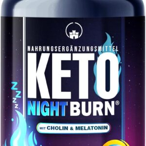 NEU: Saint Nutrition® KETO NIGHT BURN - Appetitzügler mit Melatonin 0,5 mg und Cholin für die Nacht – Stoffwechsel Rezeptur extrem, schnell & endlich - verbesserte Formel für Frauen & Männer