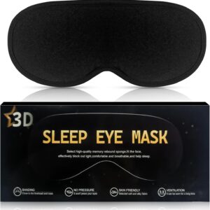 Seiden Schlafmaske für Seitenschläfer, 100% Reine Natürliche Bio Maulbeerseide Augenmaske 3D-Augenhöhlen, Verdunkelung Schlafbrille mit Verstellbarem Stirnband für Herren, Frauen, Kinder