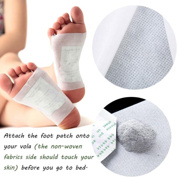 Detox Fußpflaster, Fusspflaster zur Entgiftung, Detox Vitalpflaster gut verträglich, Bambus Pflaster Wellness- Detox-Pflaster zieht die Toxine Spa, Schlaf verbessern, 20pcs – Bild 2