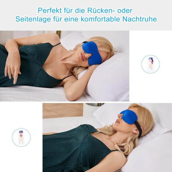 Molirex 3D Schlafmaske Nachtmaske - 2er-Pack Schlafbrille Frauen & Herren, mit Verstellbarem Riemen augenmaske – Bild 4