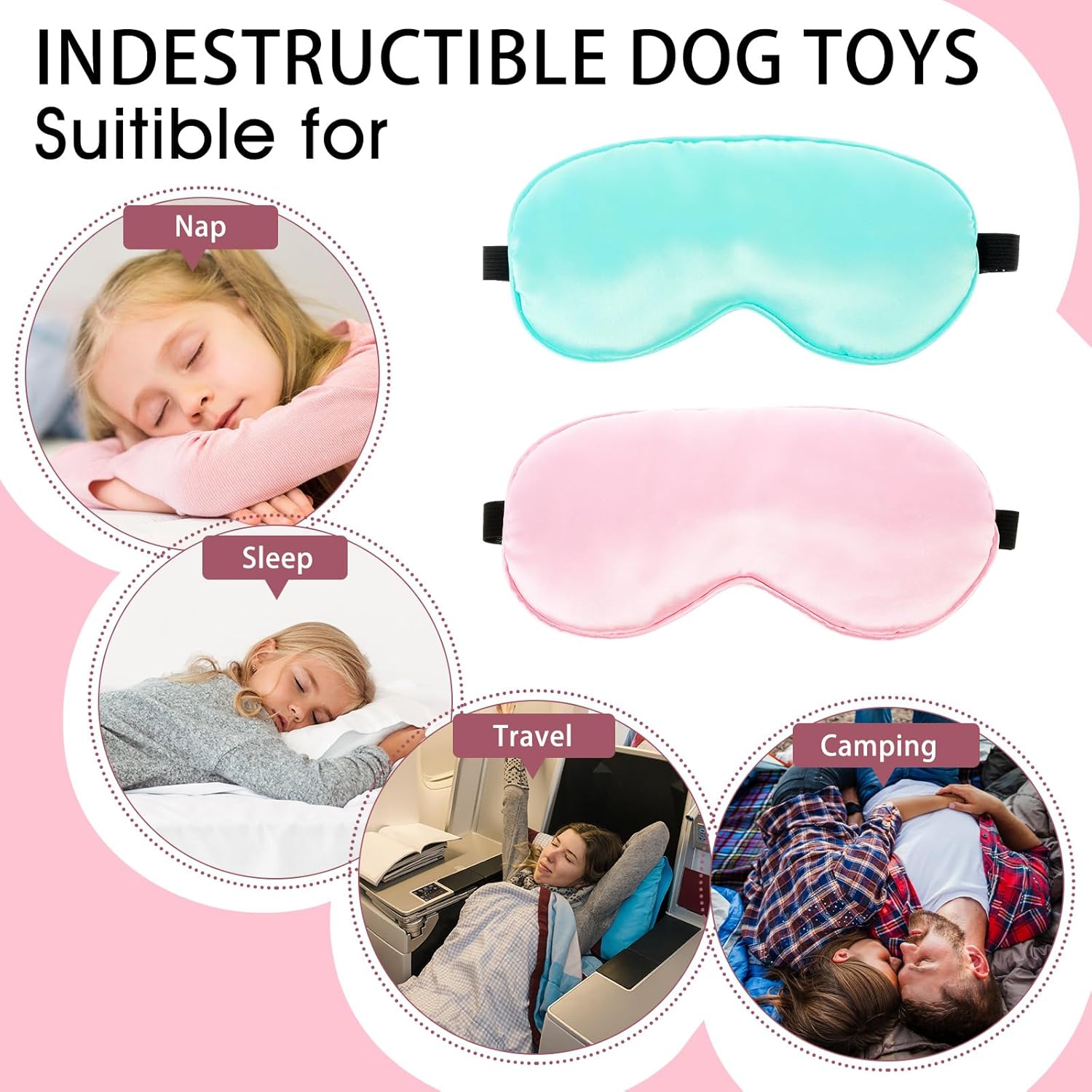 2 Stück Schlafmaske Seide, Schlafaugenmaske für Männer Frauen, Licht Blockierende Atmungsaktiv Schlafaugenmaske Augenmaske, Augenmaske Stoff Augenbinde Schlafen für Pause Reise – Bild 4