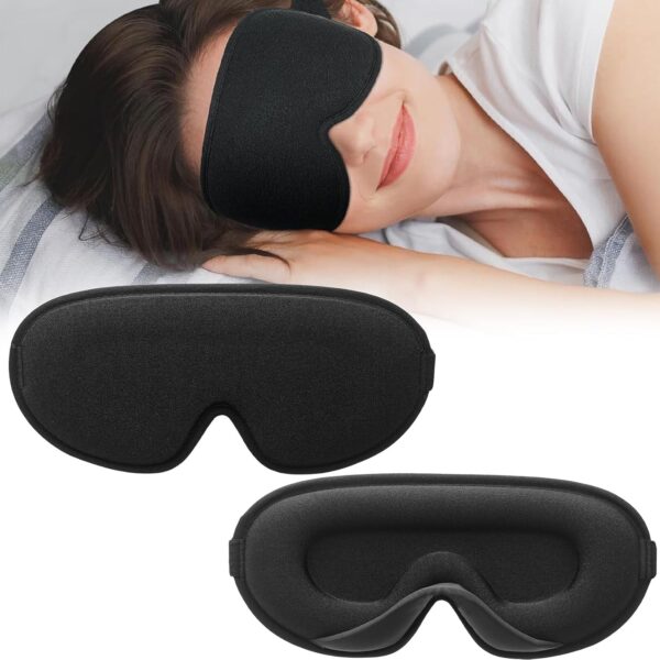 TOOINKCV Augenmaske Schlafmaske für Seitenschläfer, 3D Schlafmaske Seitenschläfer Atmungsaktiv, 3D Vertiefte Augenhöhlen Schlafbrille, verstellbare Weiche Sleeping Mask