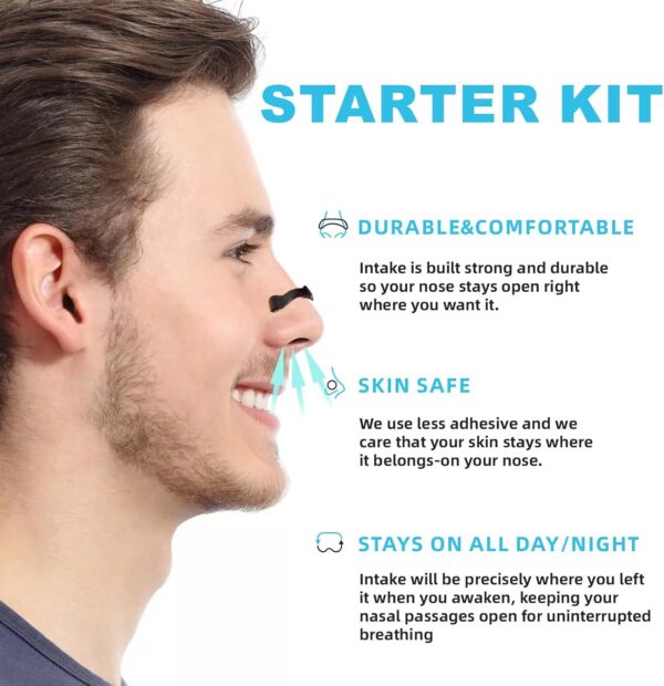 30 Stück Nasenpflaster, Nasenpflaster Schnarchen, Nasal Strips, Magnetischer Nasenstreifen, Anti Schnarch Pflaster, Atmungsaktives Nose Strips Lindern Eine Verstopfte Nase Effektive Anti Schnarchen – Bild 2