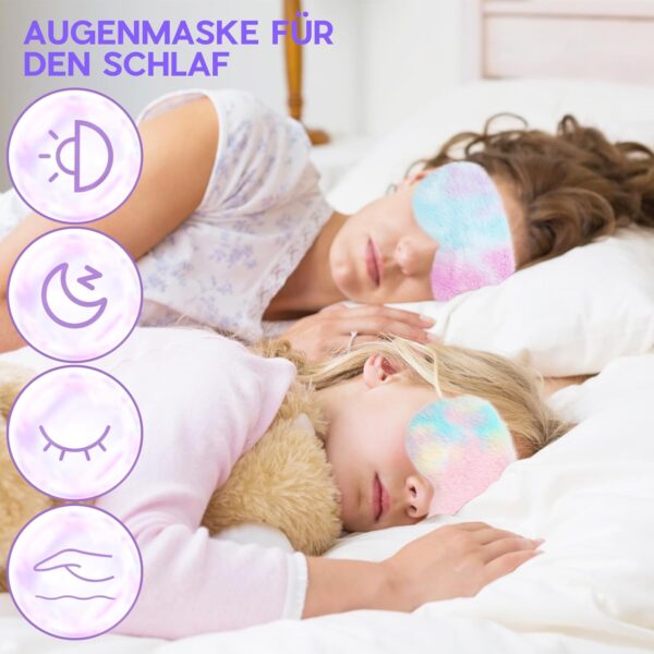 Soleeya 6 Stück Schlafmasken Set, Schlafmaske Kinder Schlafmaske Weich Plüsch Süße Schlafmaske Mädchen Bequem Plüsch Augenmaske Schlafmaske Lustig Schlafmasken für Kinder Mädchen – Bild 4