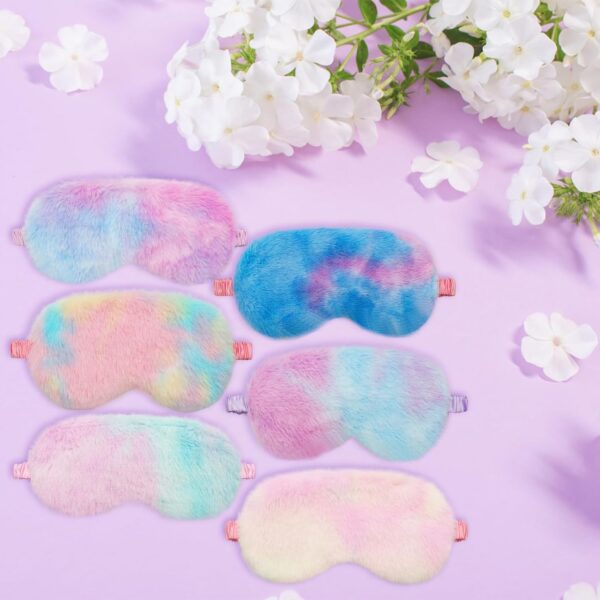 Soleeya 6 Stück Schlafmasken Set, Schlafmaske Kinder Schlafmaske Weich Plüsch Süße Schlafmaske Mädchen Bequem Plüsch Augenmaske Schlafmaske Lustig Schlafmasken für Kinder Mädchen – Bild 7