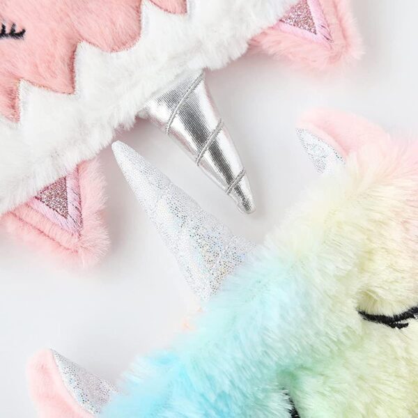 Augenmaske zum Schlafen Annimal Eye Mask Plüsch Cartoon Einhorn für erwachsene Kinder, 3D Süße Augenmaske Einhorn Breathable Eyeshade Ideal für Reisen Nickerchen … (Farbe) – Bild 6