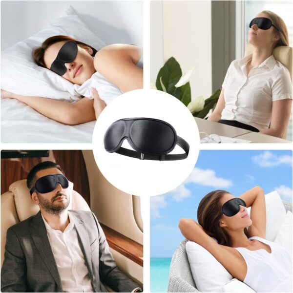 SLIJAR 3D Schlafmaske für frauen herren,Ultradünnes design,Verstellbar Gummiband,Sleeping mask schwarz,Lichtblockierend und atmungsaktiv,Reise gadgets,schlafbrille für Reise,Yoga,Seitenschläfer – Bild 6