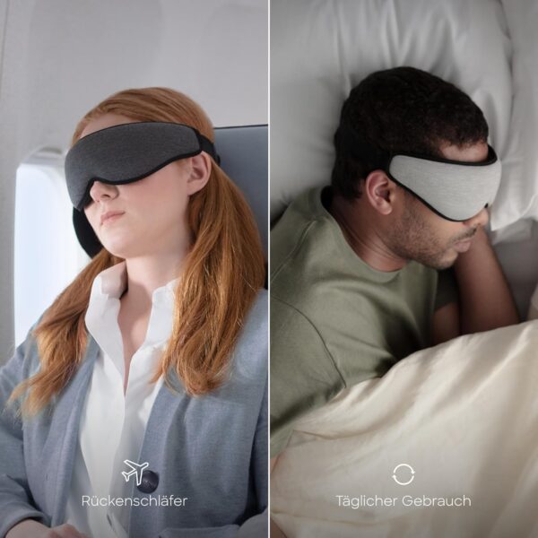 Ostrichpillow - Augenmaske | Ergonomische 3D-Maske | Passt Sich der Gesichtsform an | Maske zum Schlafen, Ausruhen, Entspannen | Blockiert Licht für Absolute Dunkelheit (Dark Night). – Bild 5